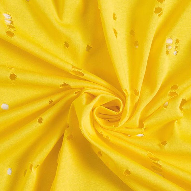 Bavlněný žerzej Poničený vzhled – citrónově žlutá,  image number 4