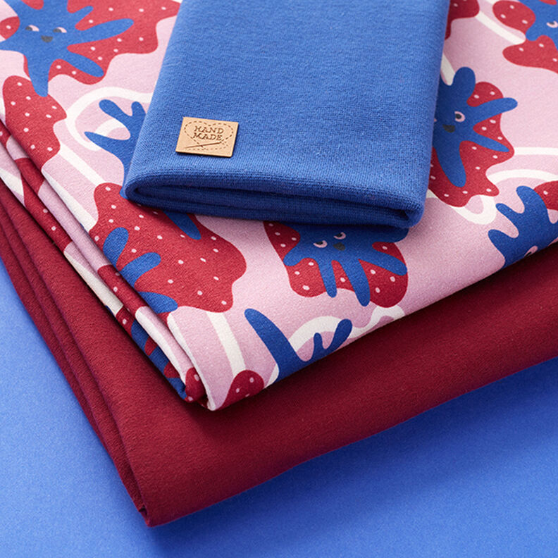 Balíček tkanin na mikinu Glibbermonster | PETIT CITRON – pastelově fialová/královská modr,  image number 1