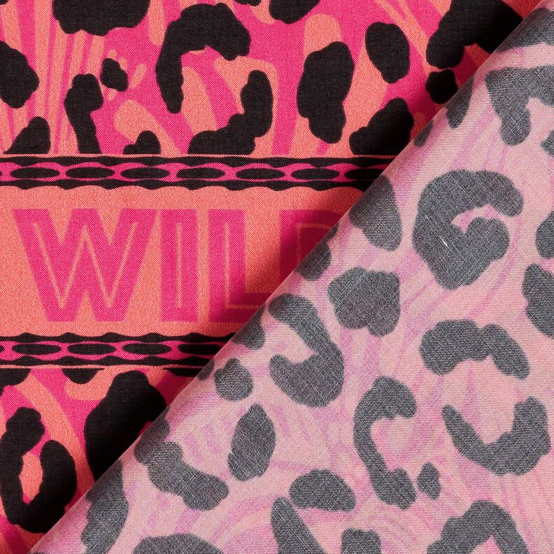 Viskóza Voál Návrh okraje Lva a květin Panel – pink/oranžová,  image number 5