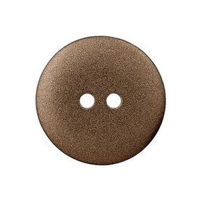 Polyesterový knoflík metalický 2dírkový – hnědá, 