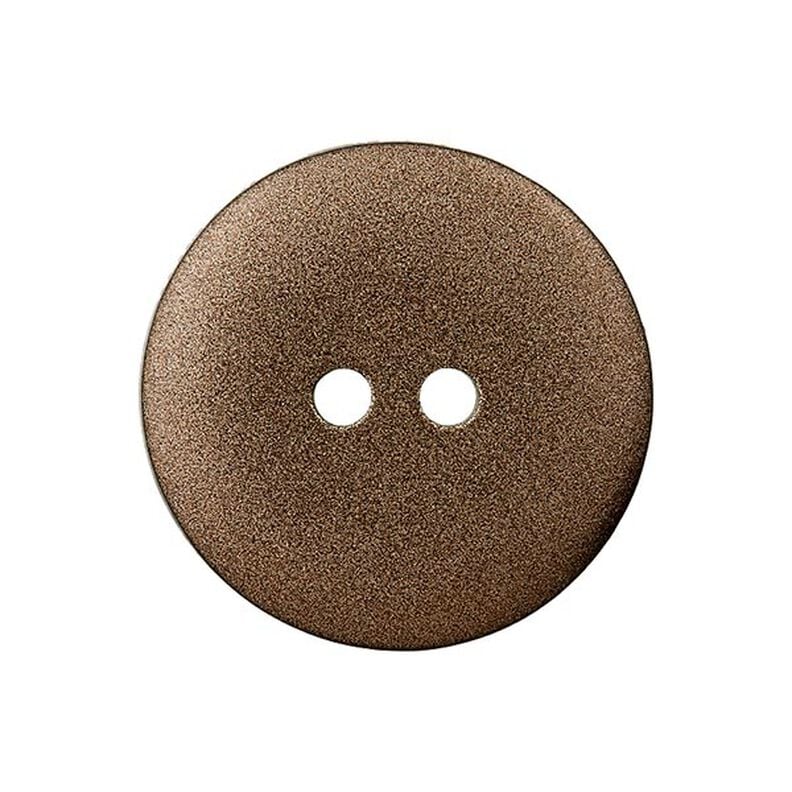 Polyesterový knoflík metalický 2dírkový – hnědá, image number 1