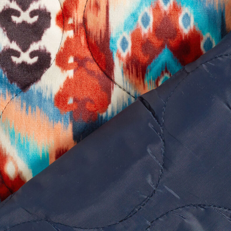 Prošívaná tkanina velur retro vzor třívrstvá – mix barev,  image number 7