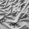 Francouzské froté letní teplákovina Dinosauři – stříbrná/černá,  thumbnail number 2