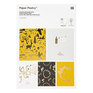 Blok s přáníčky Nostalgic Christmas  | Rico Design – černá, 