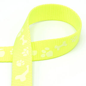 Reflexní tkaná páska Vodítko pro psa [20 mm]  – žlutá neonová, 