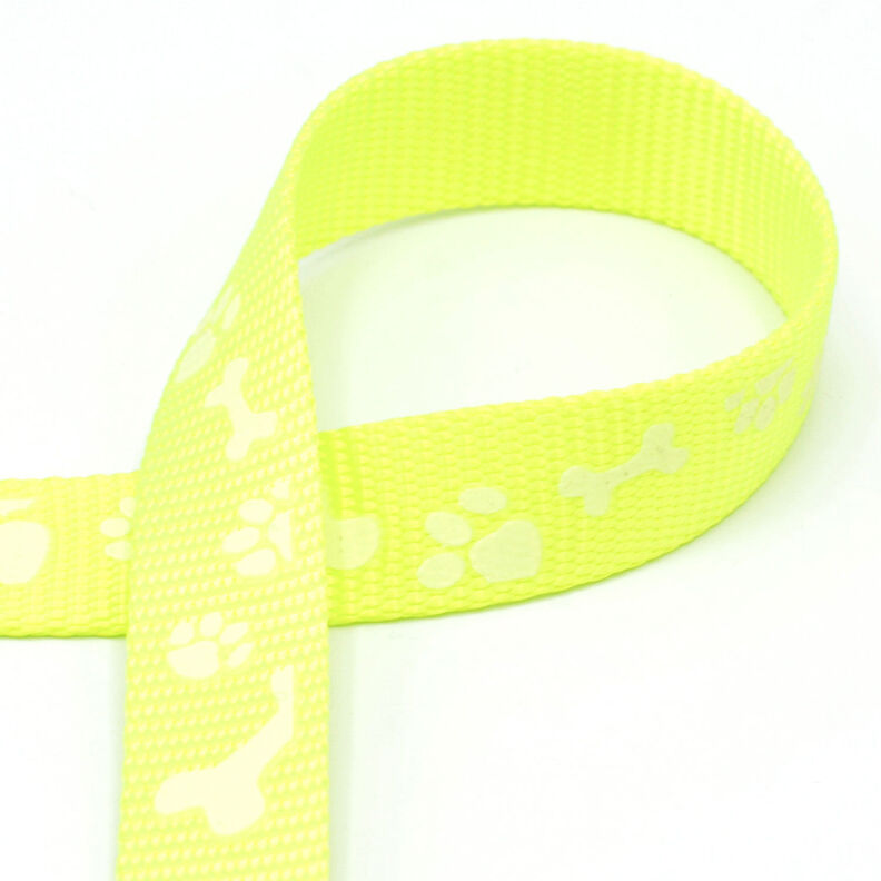 Reflexní tkaná páska Vodítko pro psa [20 mm]  – žlutá neonová,  image number 1