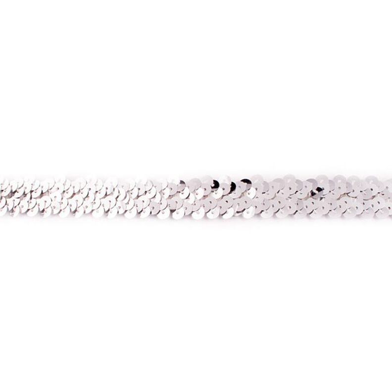 Elastický pajetkový prýmek [20 mm] – stříbrná metalická,  image number 1