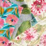 Dekorační látka Bavlněný kepr Malované květy  – růžová/tyrkysová,  thumbnail number 5