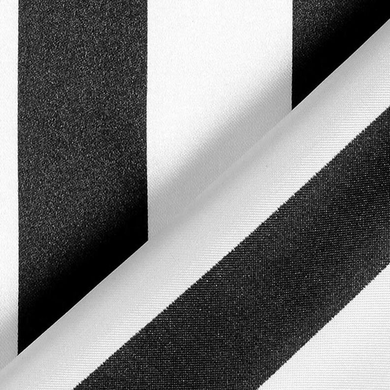 Polyesterový satén Široké podélné pruhy – černá/bílá,  image number 4