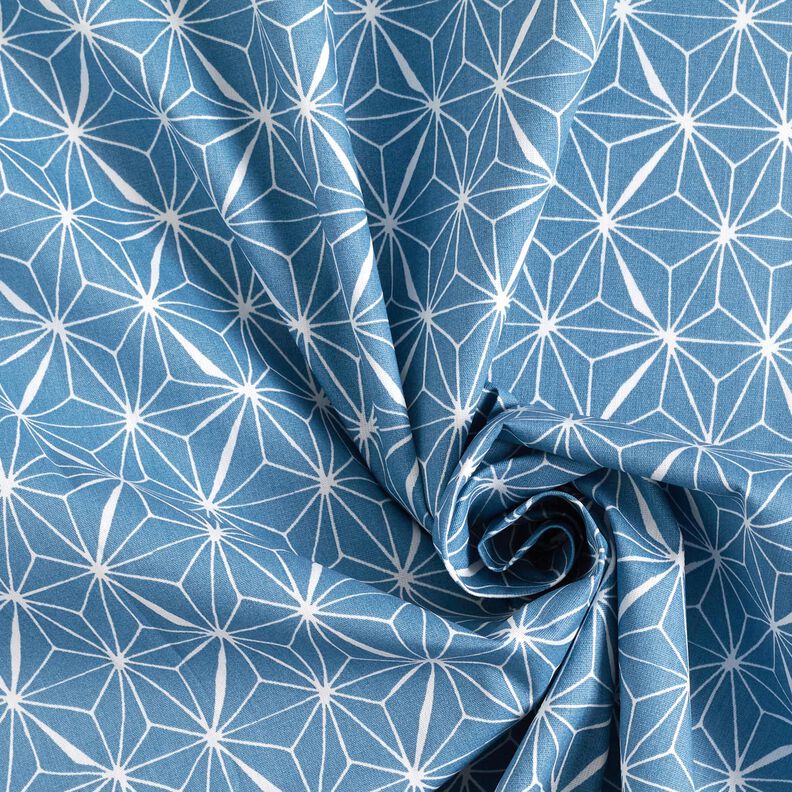 Povrstvená bavlna Grafické hvězdy – modrá/bílá,  image number 4