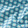 Povrstvená bavlna Květinové kachle – modrá aqua/bílá,  thumbnail number 2