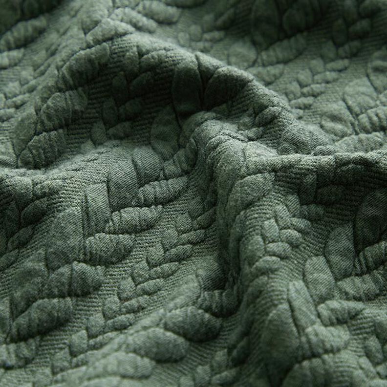 Žakárové žerzejové kloké Copánkový vzor – tmavě zelená,  image number 2