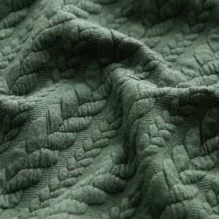 Žakárové žerzejové kloké Copánkový vzor – tmavě zelená, 