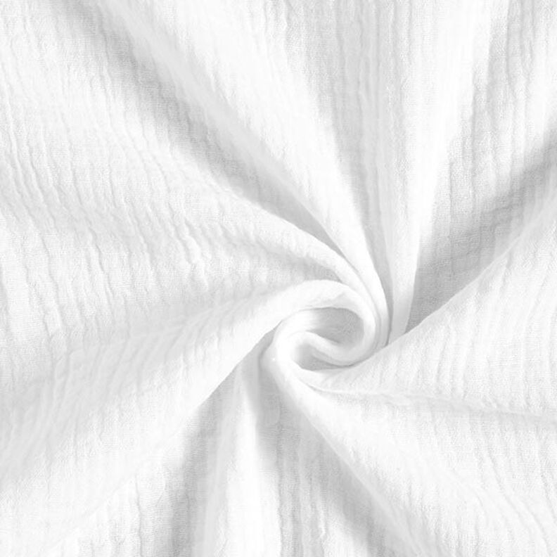 GOTS Mušelín / dvojitá mačkaná tkanina | Tula – bílá,  image number 1
