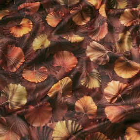 Dekorativní samet podzimní ginkgo – bronzová, 