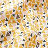 Bavlněná látka Kreton Trojúhelníky mini – světle růžová/kari žlutá,  thumbnail number 2