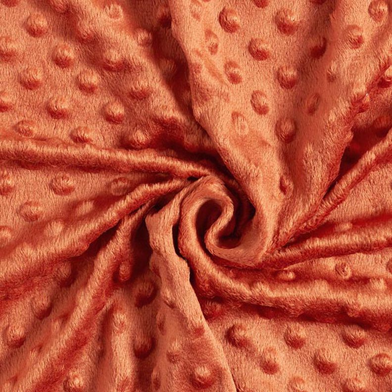 Hebký fleece vyražené puntíky – terracotta,  image number 3