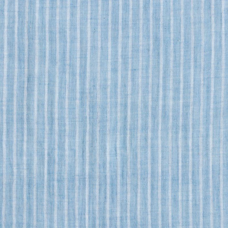 Mušelín / dvojitá mačkaná tkanina barevné pruhy příze | Poppy Fabrics – brilantní modrá/bílá,  image number 1
