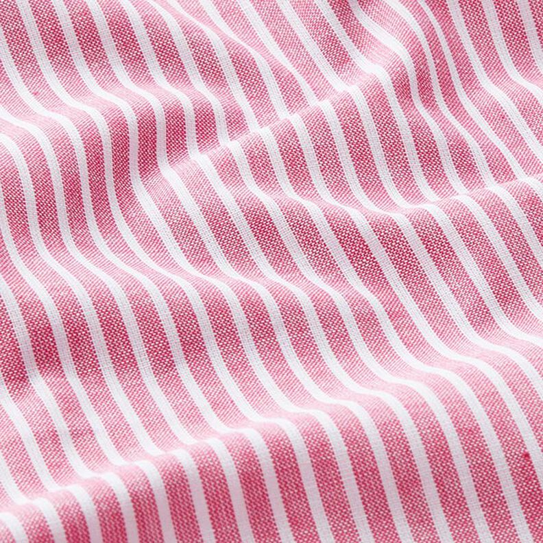 Směs bavlny a lnu podélné proužky – pink/bílá,  image number 2