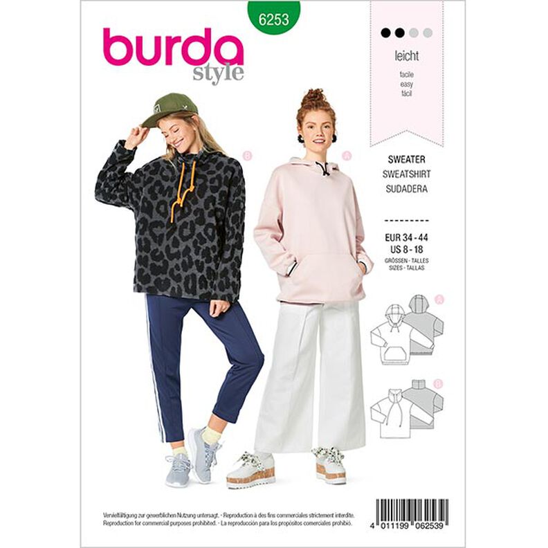 Mikina, Burda 6253 | 34-44,  image number 1