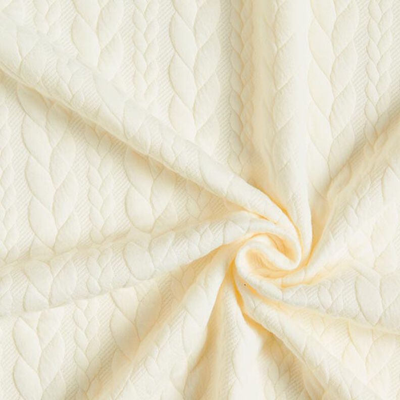 Žakárové žerzejové kloké Copánkový vzor – bílá,  image number 3