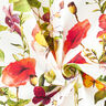 Látka pro venkovní použití Plátno Květy a motýli – bílá/světle fialova,  thumbnail number 3
