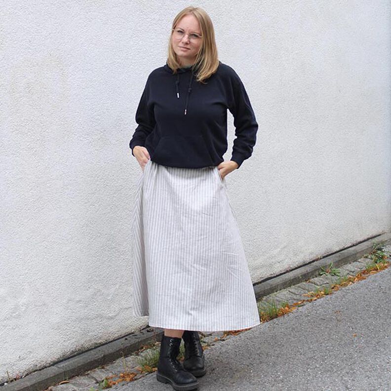 FRAU CARRY – široká sukně s elastickým pasem vzadu, Studio Schnittreif | XS - XXL,  image number 3
