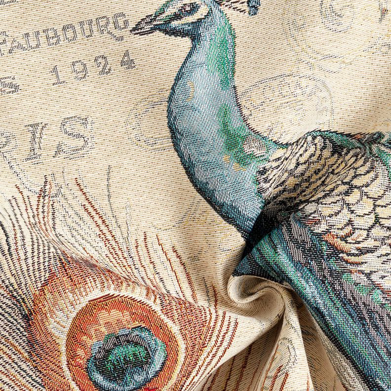 Dekoračn&iacute; panel Gobel&iacute;n P&aacute;v &ndash; světle b&eacute;žov&aacute;/modr&aacute;,  image number 3