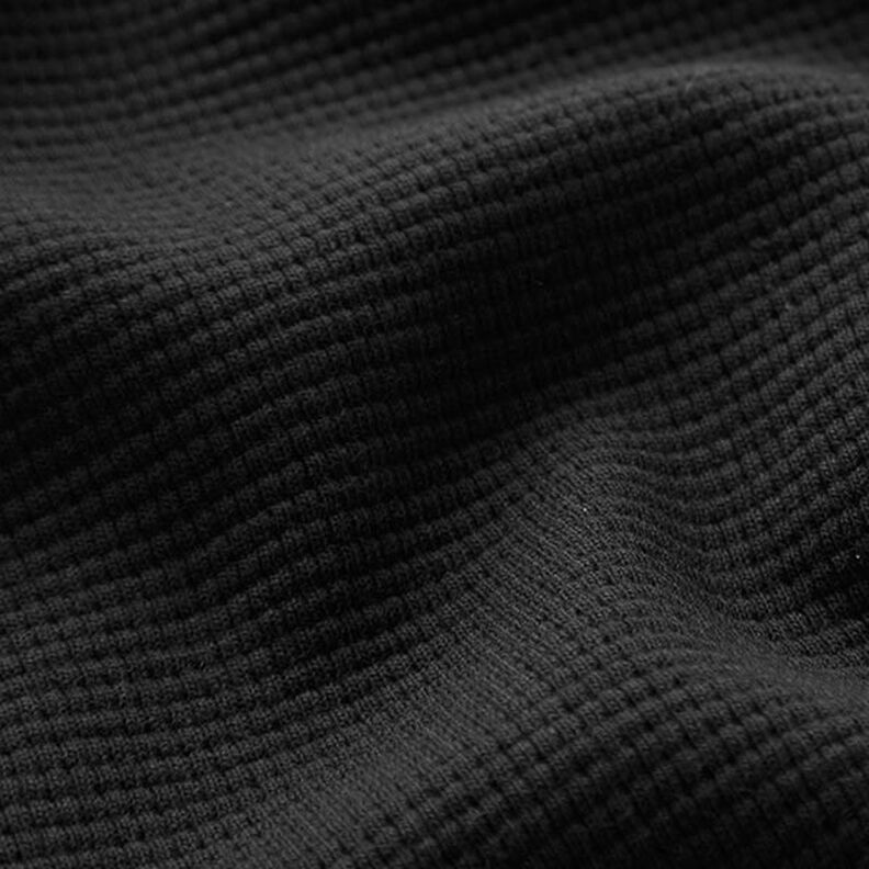 Mini Bavlněný vaflový žerzej jednobarevný – černá,  image number 3