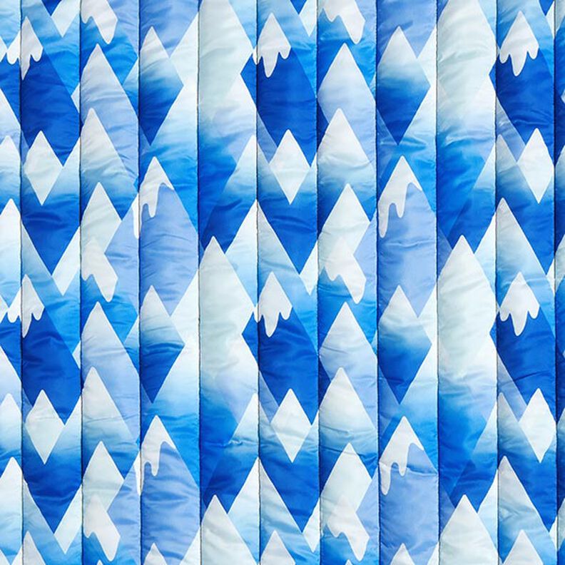 Prošívaná látka Hory – královská modr/bílá,  image number 1