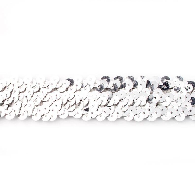 Elastický pajetkový prýmek [30 mm] – stříbrná metalická,  image number 1