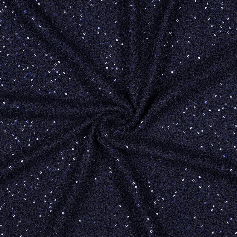 Pletené buklé Pajetky Jednobarevné provedení | Poppy Fabrics – noční modrá, image number 4