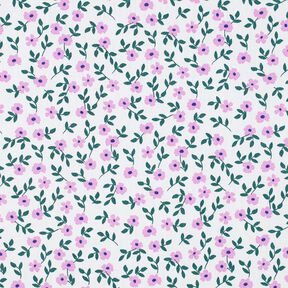 GOTS Bavlněný popelín Rozsypané kvítky | Poppy Fabrics – bílá/růžová, 