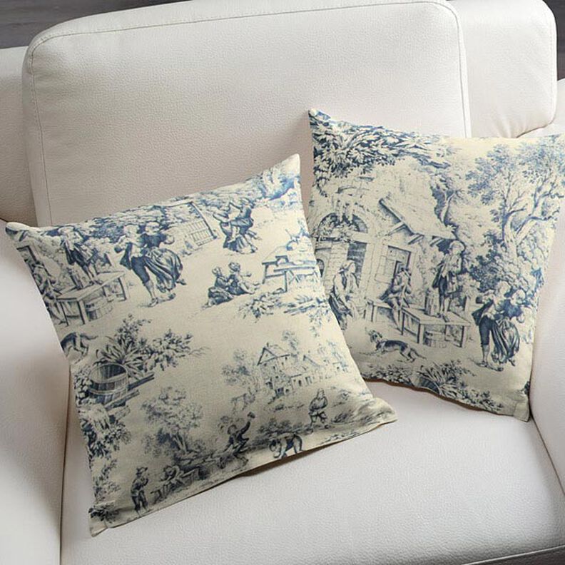 Toile de Jouy – ocelová modr,  image number 5