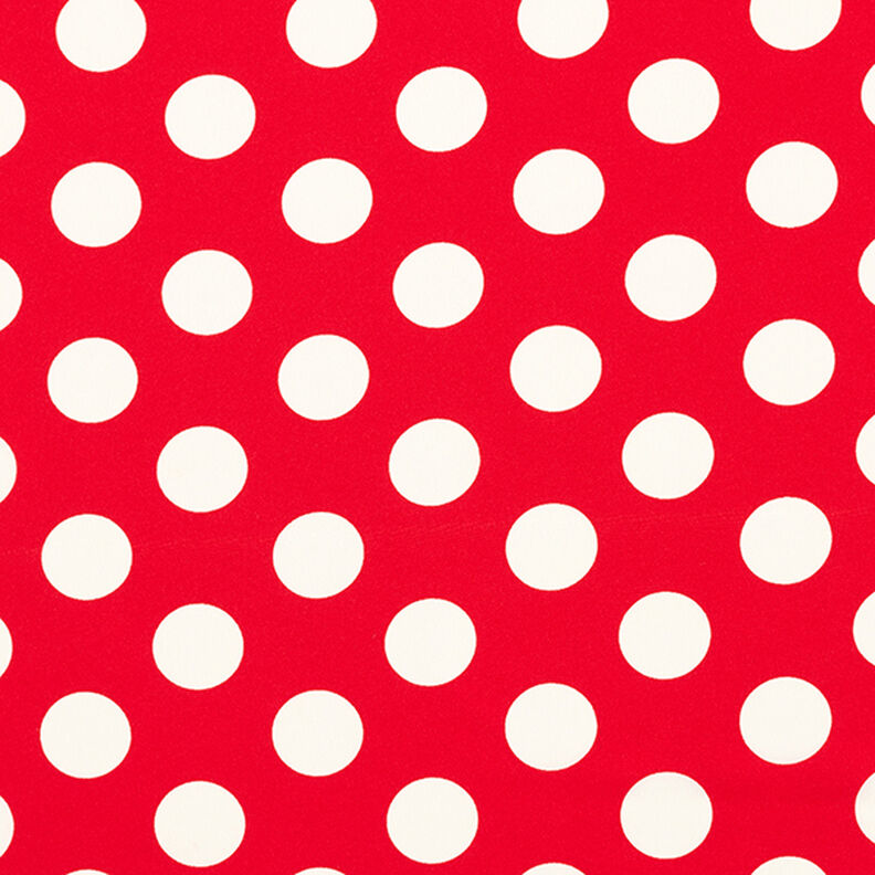 Krepová tkanina puntíky [2,5 cm] – červená,  image number 1