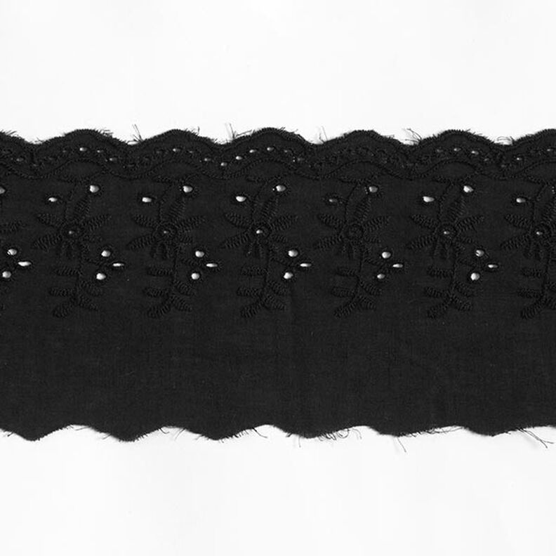 Festonová krajka Zahradní květina [90mm] - černá,  image number 1