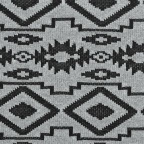 Pletená látka se vzorem Ikat – šedá/černá, 