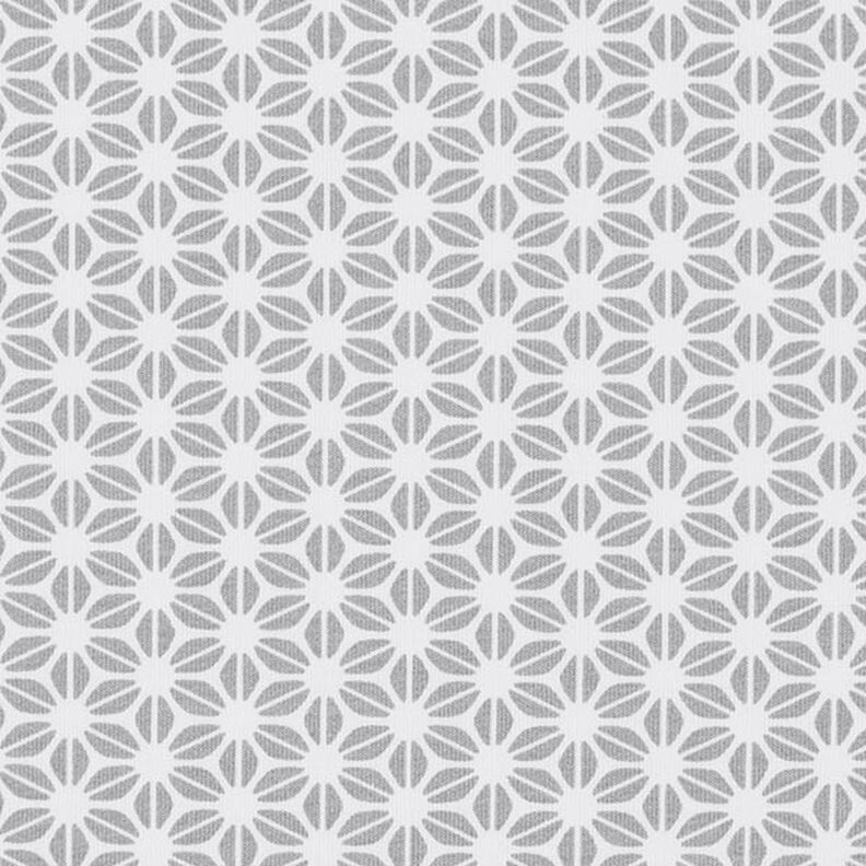 Bavlněný žerzej Abstraktní květinový vzor – vlněná bílá/šedá,  image number 1