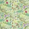 Látka pro venkovní použití Plátno Divoké květiny a hmyz – pastelově zelená,  thumbnail number 1