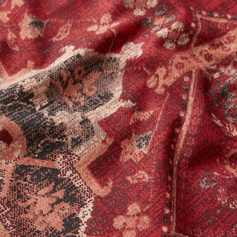 Dekorační látka Polopanama Koberec Kilim – karmínově červená,  image number 2