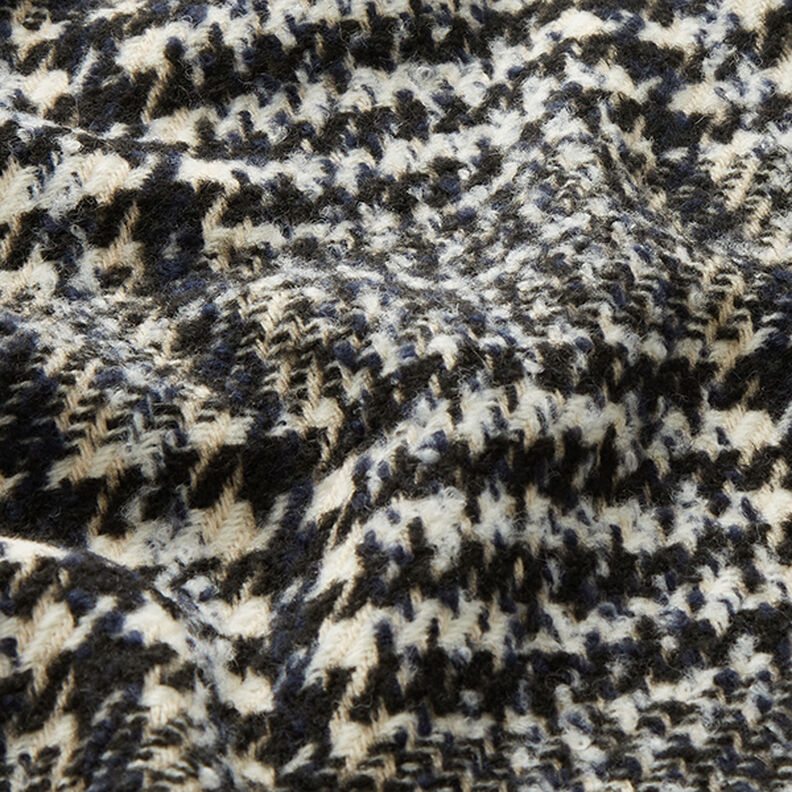 Kabátová tkanina Glenček – vlněná bílá/černá,  image number 2