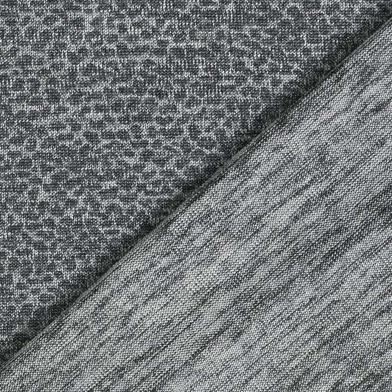 Žakárová látka na trika leopardí vzor – stříbrná/šedá,  image number 3