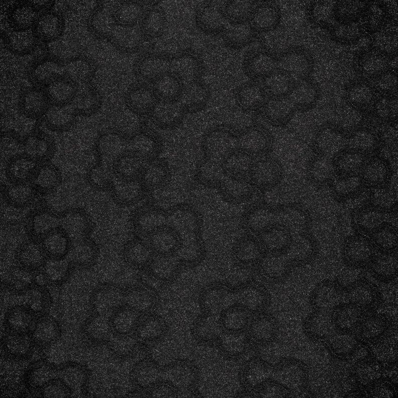 Látka na kabáty Vznešené květiny – černá,  image number 1