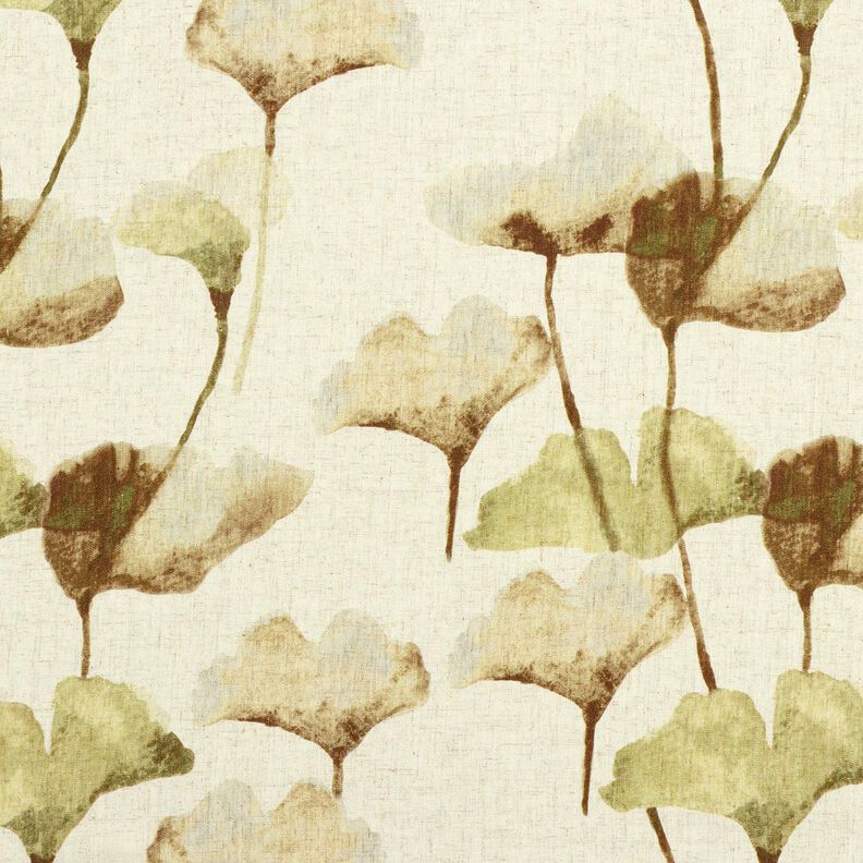 Směs vizkózy a lnu Ginkgo – světle béžová/kaštanově hnědá, image number 1