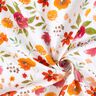 Mušelín / dvojitá mačkaná tkanina barevné akvarelové květiny digitální potisk – bílá,  thumbnail number 3