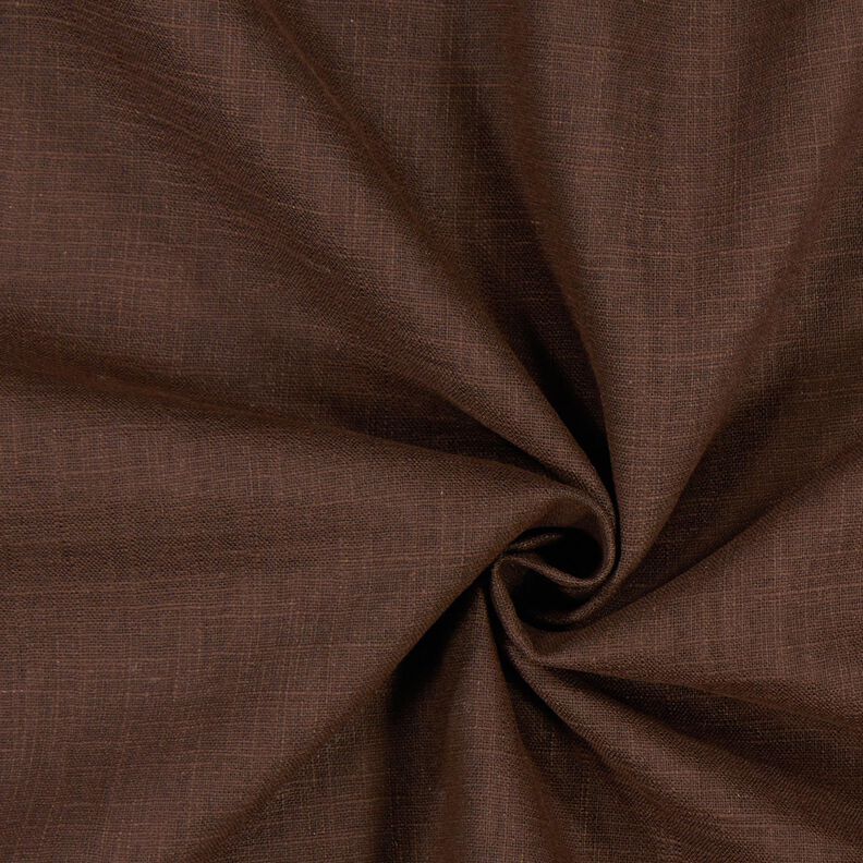 Lněná látka Ramie mix medium – tmavě hnědá,  image number 1