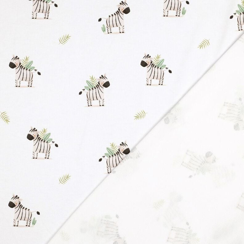 GOTS Bavlněný žerzej Zebry ve stepi digitální potisk | Poppy Fabrics – bílá/černá,  image number 3