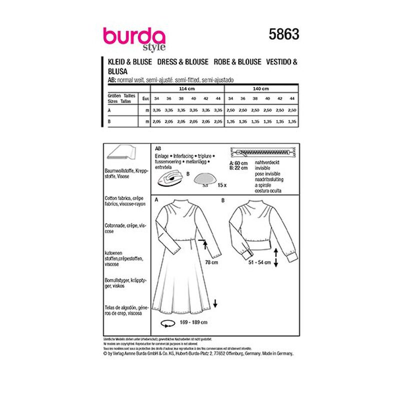 šaty / halenka | Burda 5863 | 34-44,  image number 9