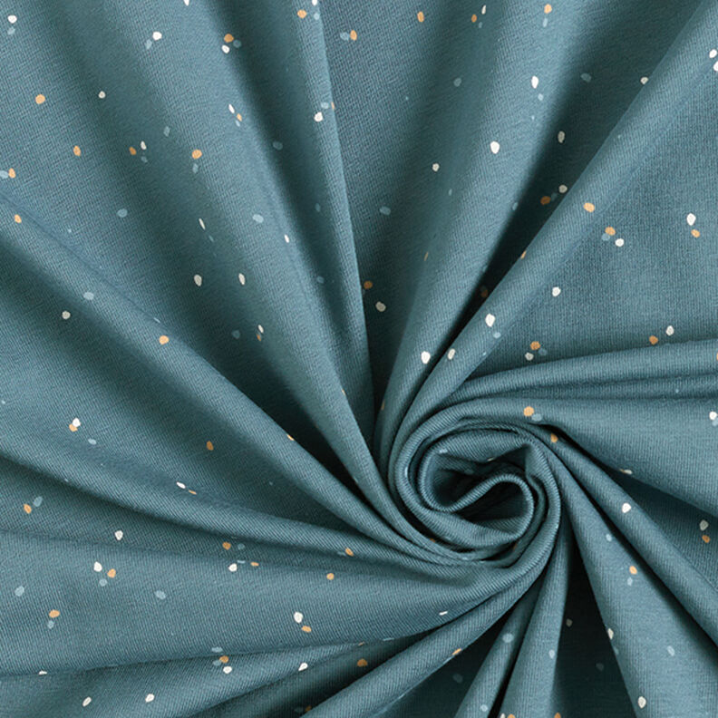Bavlněný žerzej Nepravidelné skvrny  – džínově modrá,  image number 3