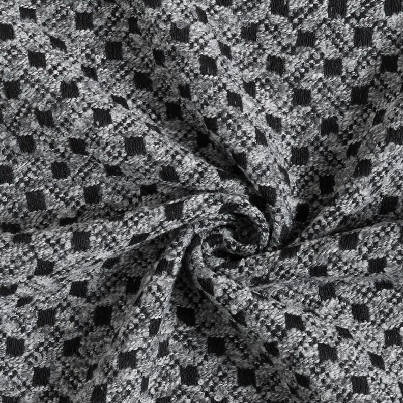 Kabátovina kostičkovaná – světle šedá/černá,  image number 4